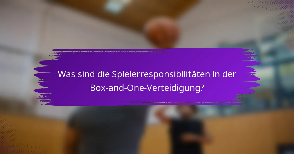 Was sind die Spielerresponsibilitäten in der Box-and-One-Verteidigung?