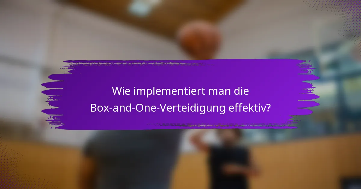 Wie implementiert man die Box-and-One-Verteidigung effektiv?