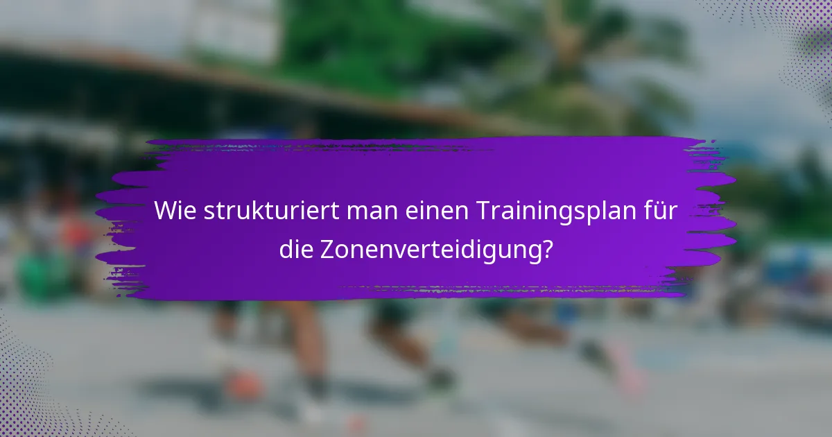 Wie strukturiert man einen Trainingsplan für die Zonenverteidigung?